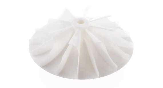 使用Multi Jet Fusion制作的3D打印白色叶轮