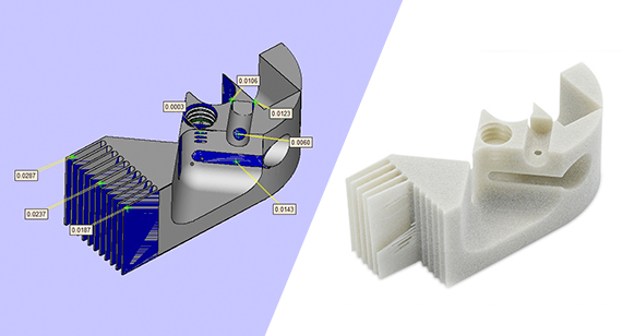 使用多喷射融合和选择性激光烧结3D打印方法构建的部件的最小特征尺寸。