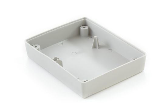 white plastic injection molded enclosure